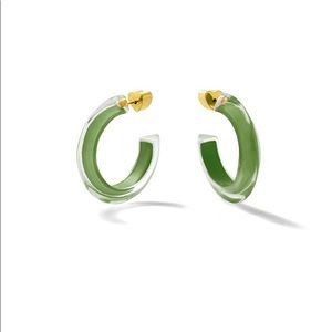 Alison Lou small forest green hoops